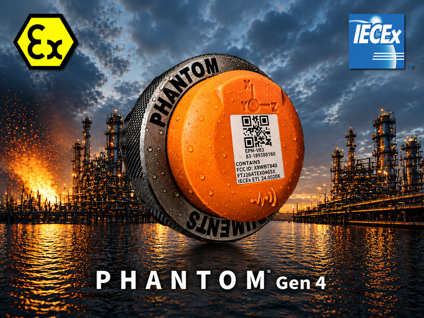 Acelerómetro triaxial inalámbrico de alto rango y ultra bajo ruido para sensor de monitoreo de condición - Phantom Expert Gen 4
